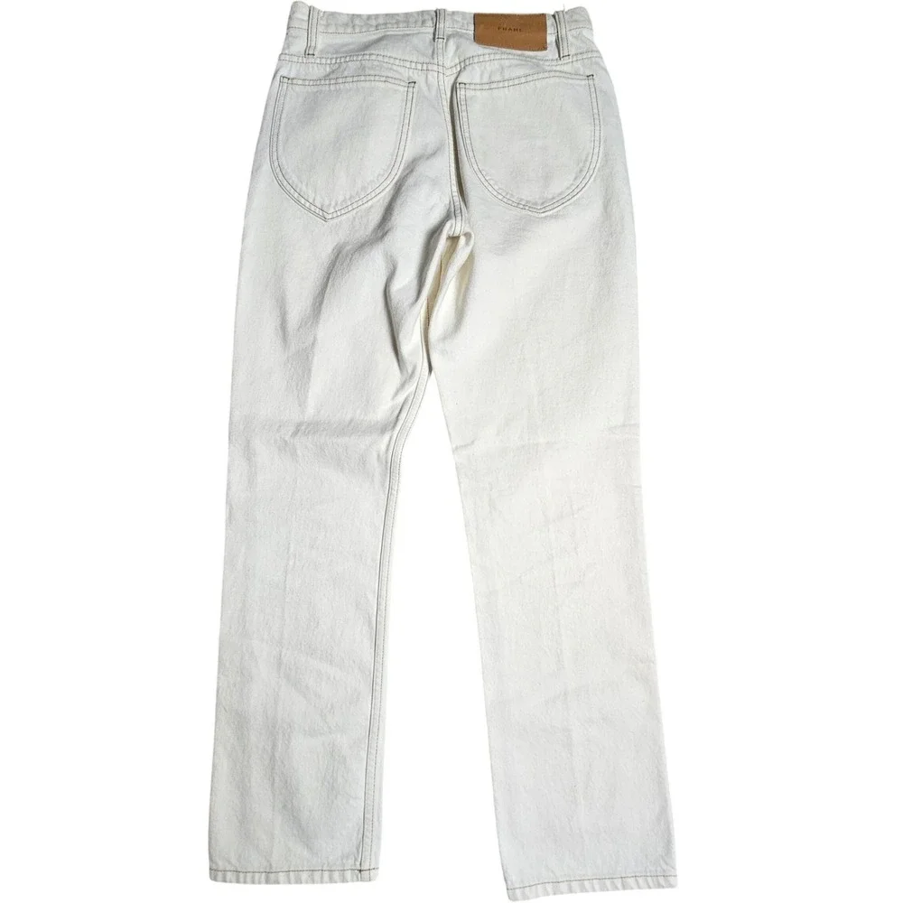 FRAME Le Italien Straight Jeans High Rise Ecru Denim 26 Clean Girl Quiet Luxury
